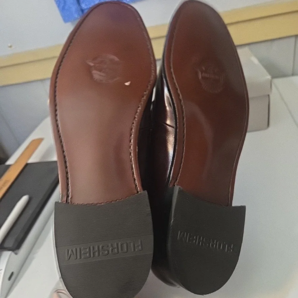 Florsheim Richfield 33472 Burgundy Leather Penny Loafers Shoes Size 7.5 D US Me - Picture 10 of 16